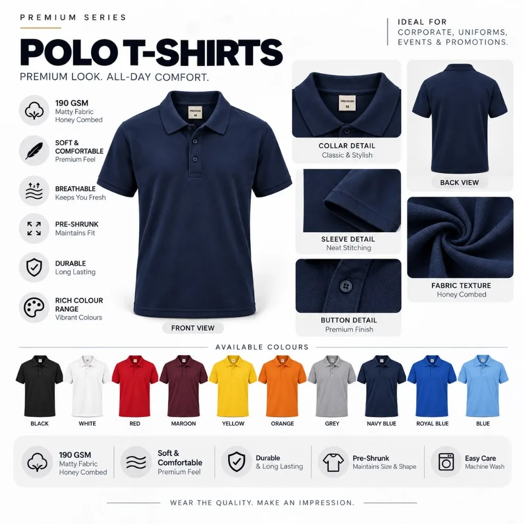 Premium Polo T-Shirts 190 GSM