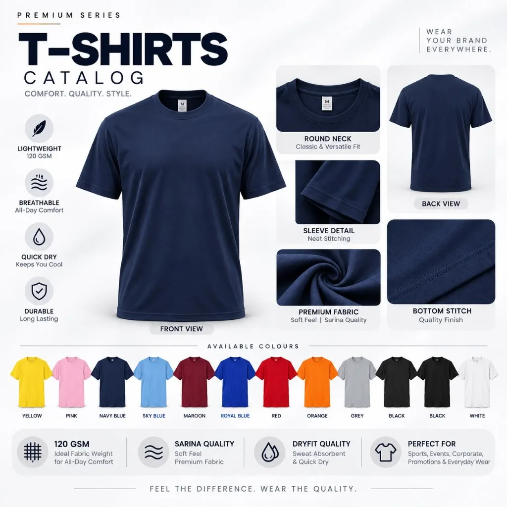 120 GSM Round Neck T-Shirt